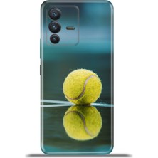 Cupcase Vivo V23 5g Kılıf Esnek Silikon Kamera Koruma 4K Desenli Özel Tasarım - Tenis Topu