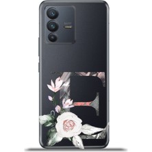 Cupcase Vivo V23 5g Kılıf Esnek Silikon Kamera Koruma Kişiye Özel Harfler Flora - E Harfi