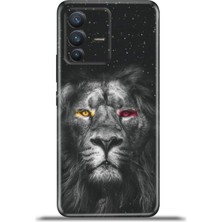 Cupcase Vivo V23 5g Kılıf Esnek Silikon Kamera Koruma 4K Desenli Özel Tasarım - Aslan
