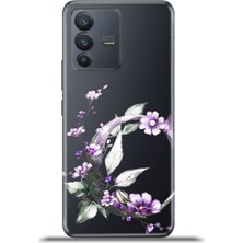Cupcase Vivo V23 5g Kılıf Esnek Silikon Kamera Koruma Kişiye Özel Harfler Flora - C Harfi