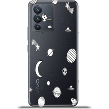 Cupcase Vivo V23 5g Kılıf Esnek Silikon Kamera Koruma 4K Desenli Özel Tasarım - Aerospace