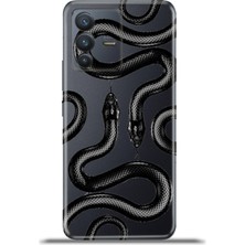 Cupcase Vivo V23 5g Kılıf Esnek Silikon Kamera Koruma 4K Desenli Özel Tasarım - Kingsnake