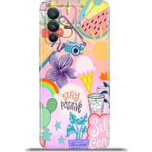 Cupcase Vivo V23 5g Kılıf Esnek Silikon Kamera Koruma 4K Desenli Özel Tasarım - Stay Positive