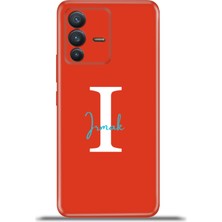 Cupcase Vivo V23 5g Kılıf Silikon Esnek Kamera Koruma Kişiye Özel Isim Harf Zao Kırmızı - I