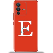 Cupcase Vivo V23 5g Kılıf Silikon Esnek Kamera Koruma Kişiye Özel Isim Harf Zao Kırmızı - E