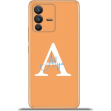 Cupcase Vivo V23 5g Kılıf Silikon Esnek Kamera Koruma Kişiye Özel Isim Harf Zao Turuncu - A