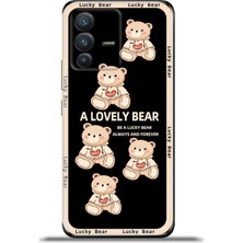 Cupcase Vivo V23 5g Kılıf Esnek Silikon Kamera Koruma 4K Desenli Özel Tasarım - Lucky Bear