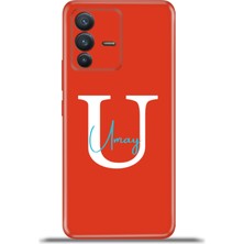 Cupcase Vivo V23 5g Kılıf Silikon Esnek Kamera Koruma Kişiye Özel Isim Harf Zao Kırmızı - U