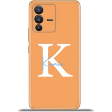 Cupcase Vivo V23 5g Kılıf Silikon Esnek Kamera Koruma Kişiye Özel Isim Harf Zao Turuncu - K