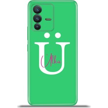 Cupcase Vivo V23 5g Kılıf Silikon Esnek Kamera Koruma Kişiye Özel Isim Harf Zao Yeşil - Ü