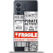 Cupcase Vivo V23 5g Kılıf Esnek Silikon Kamera Koruma 4K Desenli Özel Tasarım - Fragile