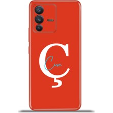 Cupcase Vivo V23 5g Kılıf Silikon Esnek Kamera Koruma Kişiye Özel Isim Harf Zao Kırmızı - Ç