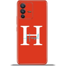 Cupcase Vivo V23 5g Kılıf Silikon Esnek Kamera Koruma Kişiye Özel Isim Harf Zao Kırmızı - H