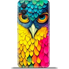 Cupcase Vivo V23 5g Kılıf Esnek Silikon Kamera Koruma 4K Desenli Özel Tasarım - Renkli Baykuş
