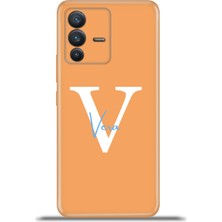 Cupcase Vivo V23 5g Kılıf Silikon Esnek Kamera Koruma Kişiye Özel Isim Harf Zao Turuncu - V