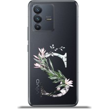Cupcase Vivo V23 5g Kılıf Esnek Silikon Kamera Koruma Kişiye Özel Harfler Flora - S Harfi