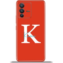 Cupcase Vivo V23 5g Kılıf Silikon Esnek Kamera Koruma Kişiye Özel Isim Harf Zao Kırmızı - K