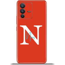 Cupcase Vivo V23 5g Kılıf Silikon Esnek Kamera Koruma Kişiye Özel Isim Harf Zao Kırmızı - N