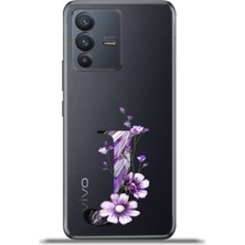 Cupcase Vivo V23 5g Kılıf Esnek Silikon Kamera Koruma Kişiye Özel Harfler Flora - J Harfi