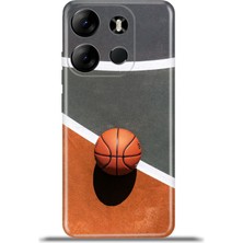 Cupcase Tecno Spark Go 2023 Kılıf Esnek Silikon Kamera Koruma 4K Desenli Özel Tasarım - Basketbol Topu