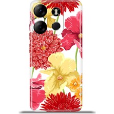 Cupcase Tecno Spark Go 2023 Kılıf Esnek Silikon Kamera Koruma 4K Desenli Özel Tasarım - Krizantem