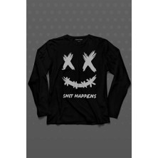 Kendim Seçtim Hip Hop Marshmello Musicshit Happens Uzun Kollu Tişört Baskılı T-Shirt