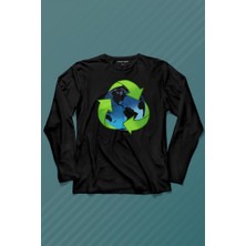 Kendim Seçtim Geri Dönüşüm Temiz Yeşil Çevre Duyarlılığı Uzun Kollu Tişört Baskılı T-Shirt