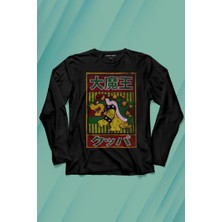 Kendim Seçtim Super Mario Bowser Japanese Poster Uzun Kollu Tişört Baskılı T-Shirt
