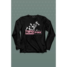 Kendim Seçtim Black Pink Grubu Karakterleri Sanatçıları Uzun Kollu Tişört Baskılı T-Shirt