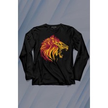 Kendim Seçtim Aslan Lion Head Champion Şampiyon Kral King Galata Uzun Kollu Tişört Baskılı T-Shirt