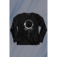 Kendim Seçtim Ay Üzerinde Kara Delik Dünyaya Abkan Astronot Cosmos Uzun Kollu Tişört Baskılı T-Shirt