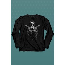 Kendim Seçtim Skeleton Gangster Revolvers Suit Tabanca Uzun Kollu Tişört Baskılı T-Shirt