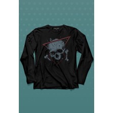 Kendim Seçtim Skull Kuru Kafa Urban Street Culture Minimal Uzun Kollu Tişört Baskılı T-Shirt