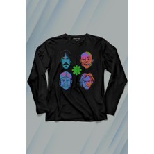 Kendim Seçtim Rhcp Red Hot Chilli Peppers Faces Çizim Yüz Logo Flea Uzun Kollu Tişört Baskılı T-Shirt