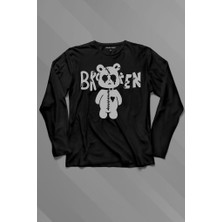 Kendim Seçtim Broken Bear Mutsuz Ayıcık Uzun Kollu Tişört Baskılı T-Shirt