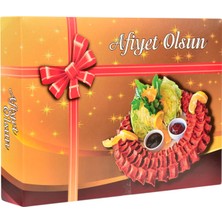 Miyo Ambalaj Çiğ Köfte Kutusu 100'lü Paket Metalizeli Krome Karton Baskılı Ambalaj