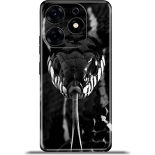 Cupcase Tecno Spark 10 Pro Kılıf Esnek Silikon Kamera Koruma 4K Desenli Özel Tasarım - Mamba Yilan