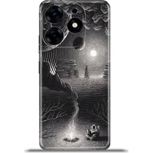 Cupcase Tecno Spark 10 Pro Kılıf Esnek Silikon Kamera Koruma 4K Desenli Özel Tasarım - Uzayda