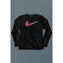 Kendim Seçtim Amblem Naruto Anime Uzun Kollu Tişört Baskılı T-Shirt
