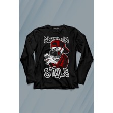 Kendim Seçtim Brooklyn Hip Hop Rap Musicgrafitti Uzun Kollu Tişört Baskılı T-Shirt