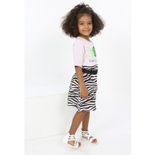 Toontoy Kids Toontoy Kız Çocuk Zebra Baskılı Elbise