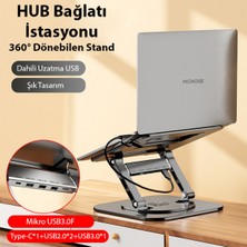 Ally Mc LS928HUB 4in1 Masaüstü 360° Dönebilen Laptop Standı Hub​