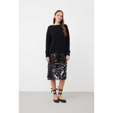 ROMAN Bisiklet Yaka Uzun Kollu Yün Triko Siyah K2471010_001