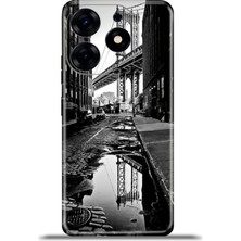 Cupcase Tecno Spark 10 Pro Kılıf Esnek Silikon Kamera Koruma 4K Desenli Özel Tasarım - Manhattan Bridge