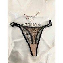 Arona Dantelli Brode Işlemeli Balenli Sütyen Takım Siyah Nude