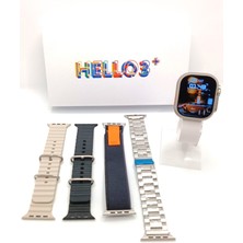 Eco Center Ecocenter Hello Watch 3+ Plus Amoled Ekran 4 Kordonlu Ultra 49MM Watch 9 Şarj Pusula 4gb Rom Akıllı Saat Hellowatch3+4kordon