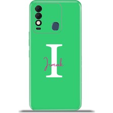 Cupcase Tecno Spark 8t Kılıf Silikon Esnek Kamera Koruma Kişiye Özel Isim Harf Zao Yeşil - I