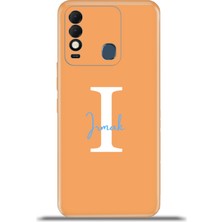 Cupcase Tecno Spark 8t Kılıf Silikon Esnek Kamera Koruma Kişiye Özel Isim Harf Zao Turuncu - I