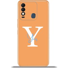 Cupcase Tecno Spark 8t Kılıf Silikon Esnek Kamera Koruma Kişiye Özel Isim Harf Zao Turuncu - Y