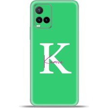 Cupcase Vivo Y33S Kılıf Silikon Esnek Kamera Koruma Kişiye Özel Isim Harf Zao Yeşil - K